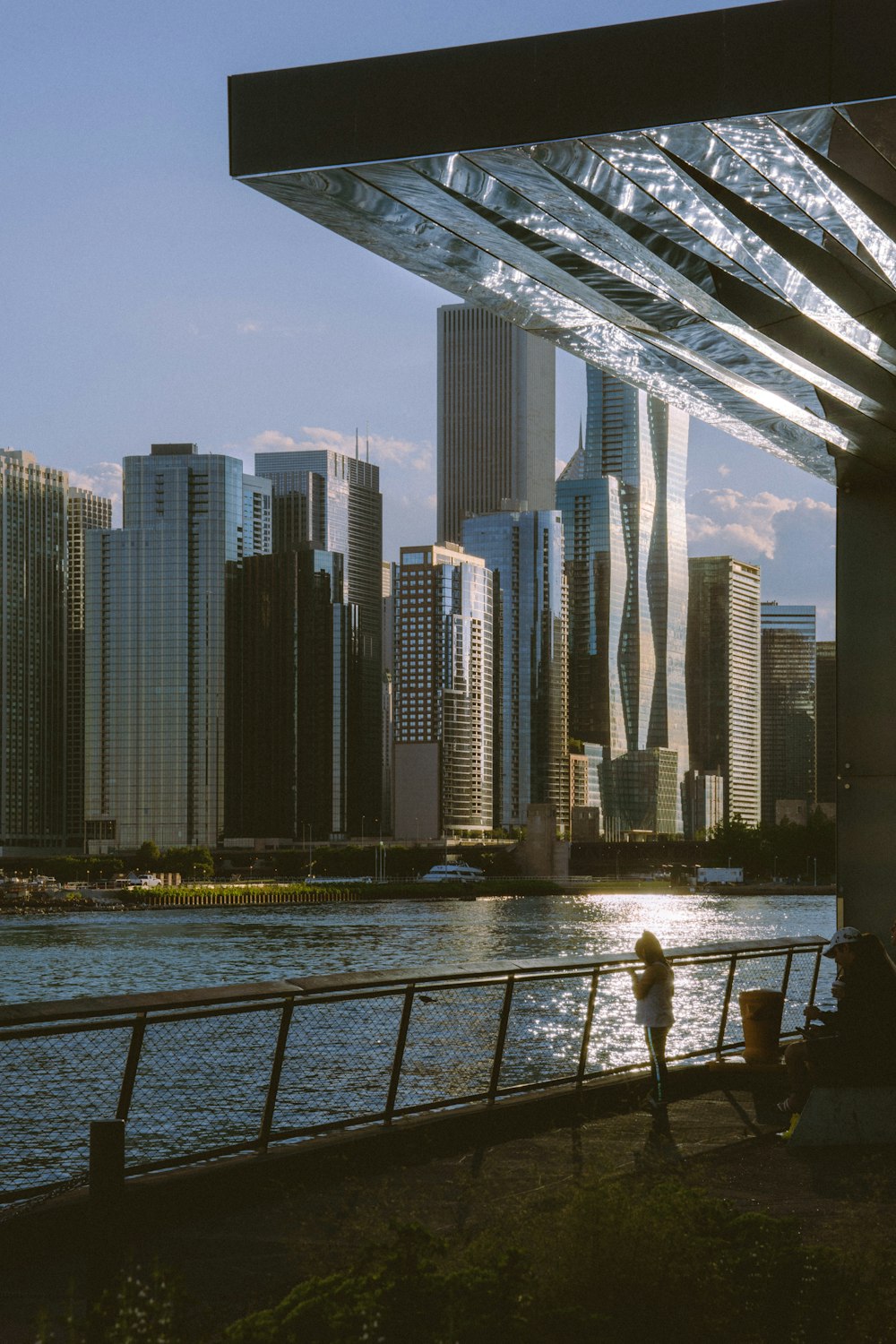 a view of a city from a bridge