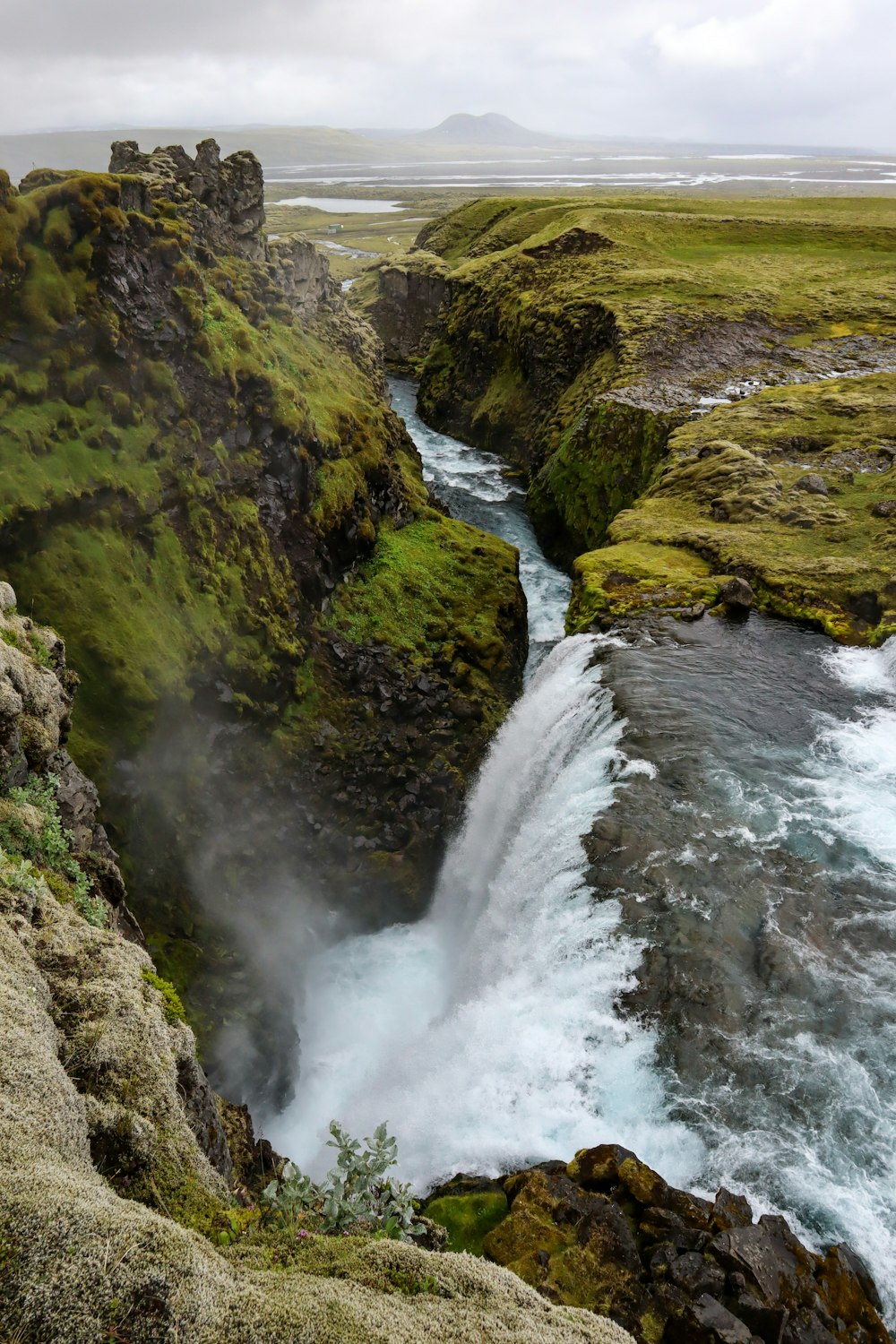 a waterfall over rocks