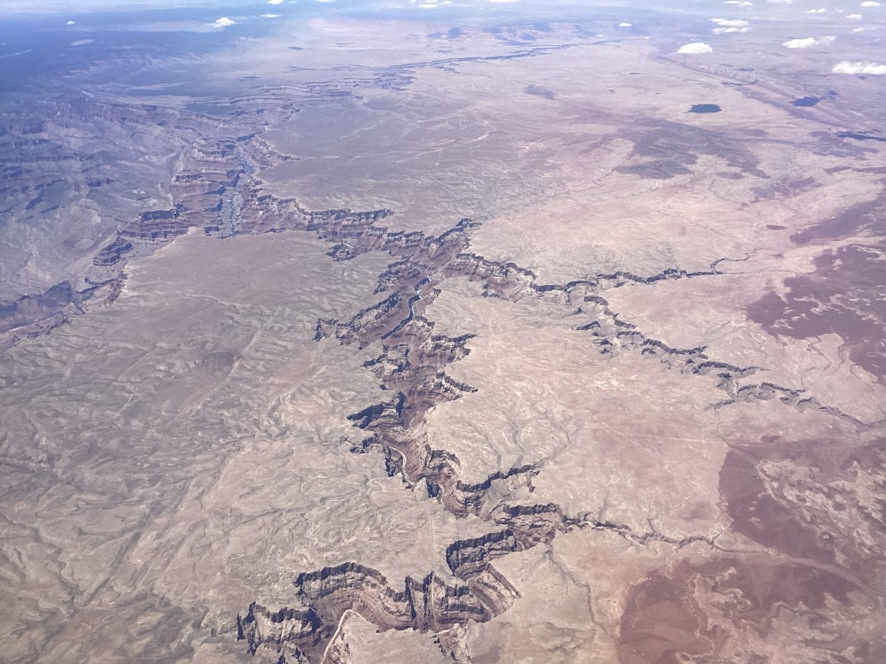 aerial view of a desert