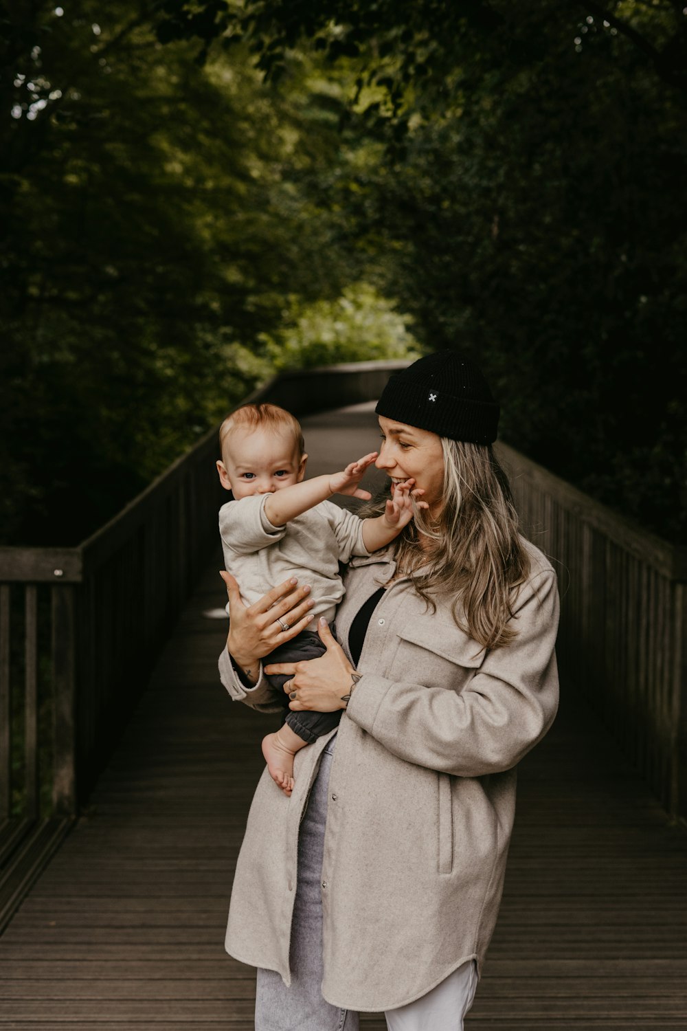 a person holding a baby