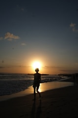 a person standing on a beach