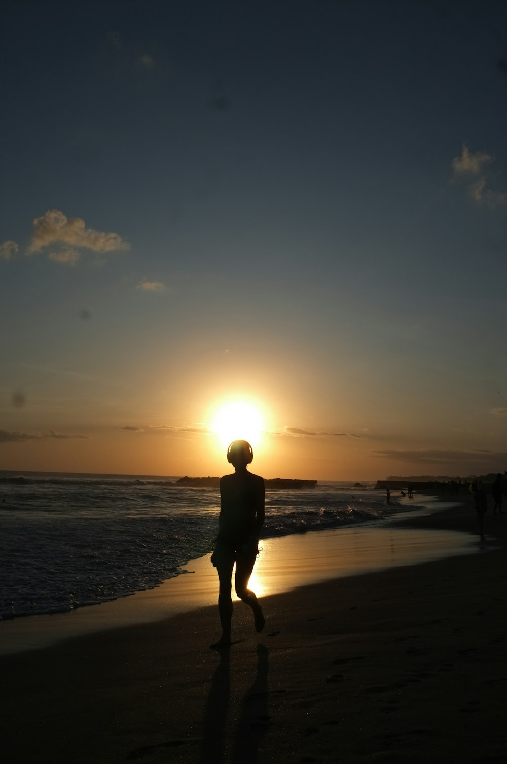 a person standing on a beach