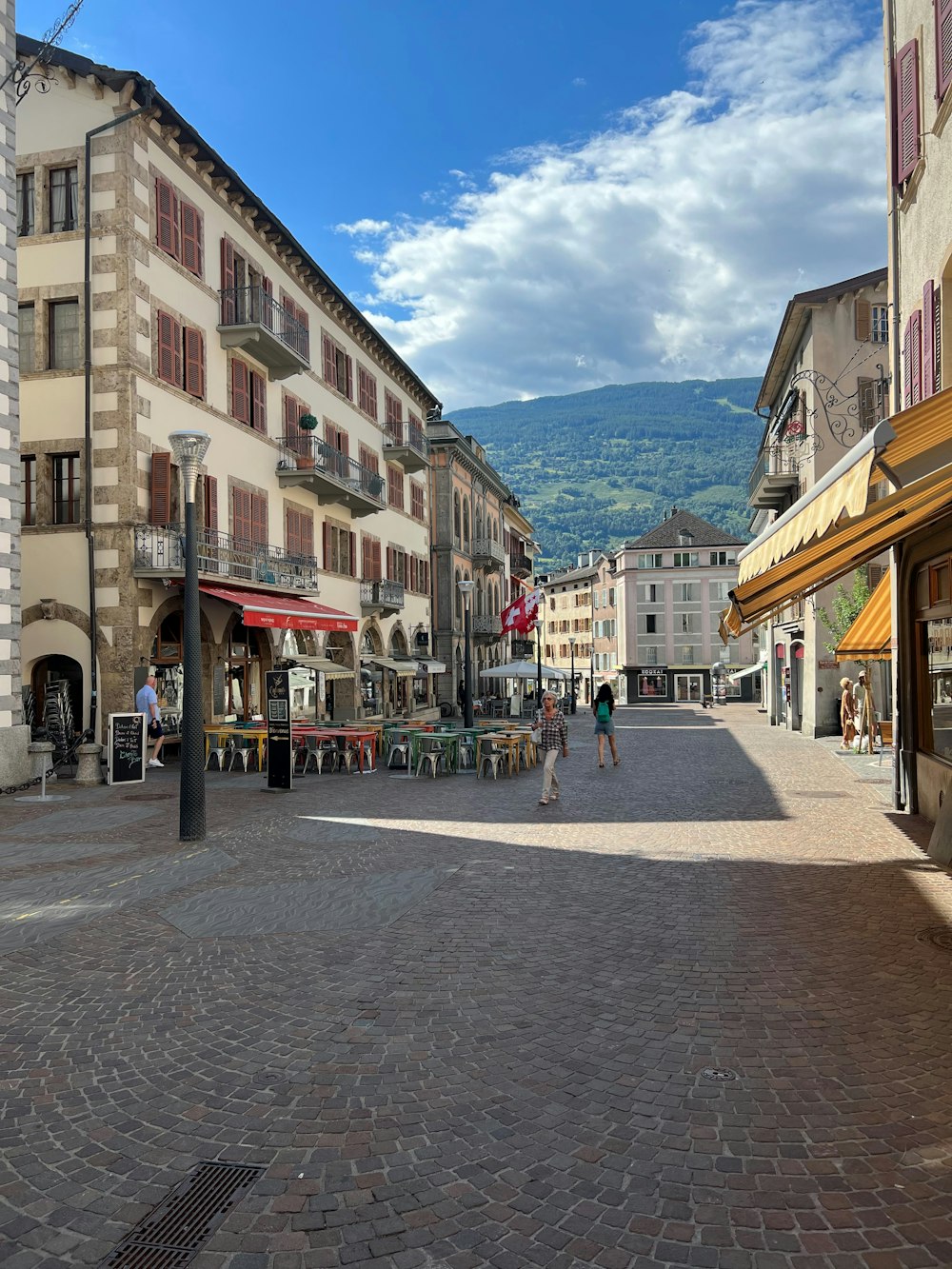 people walking on a street