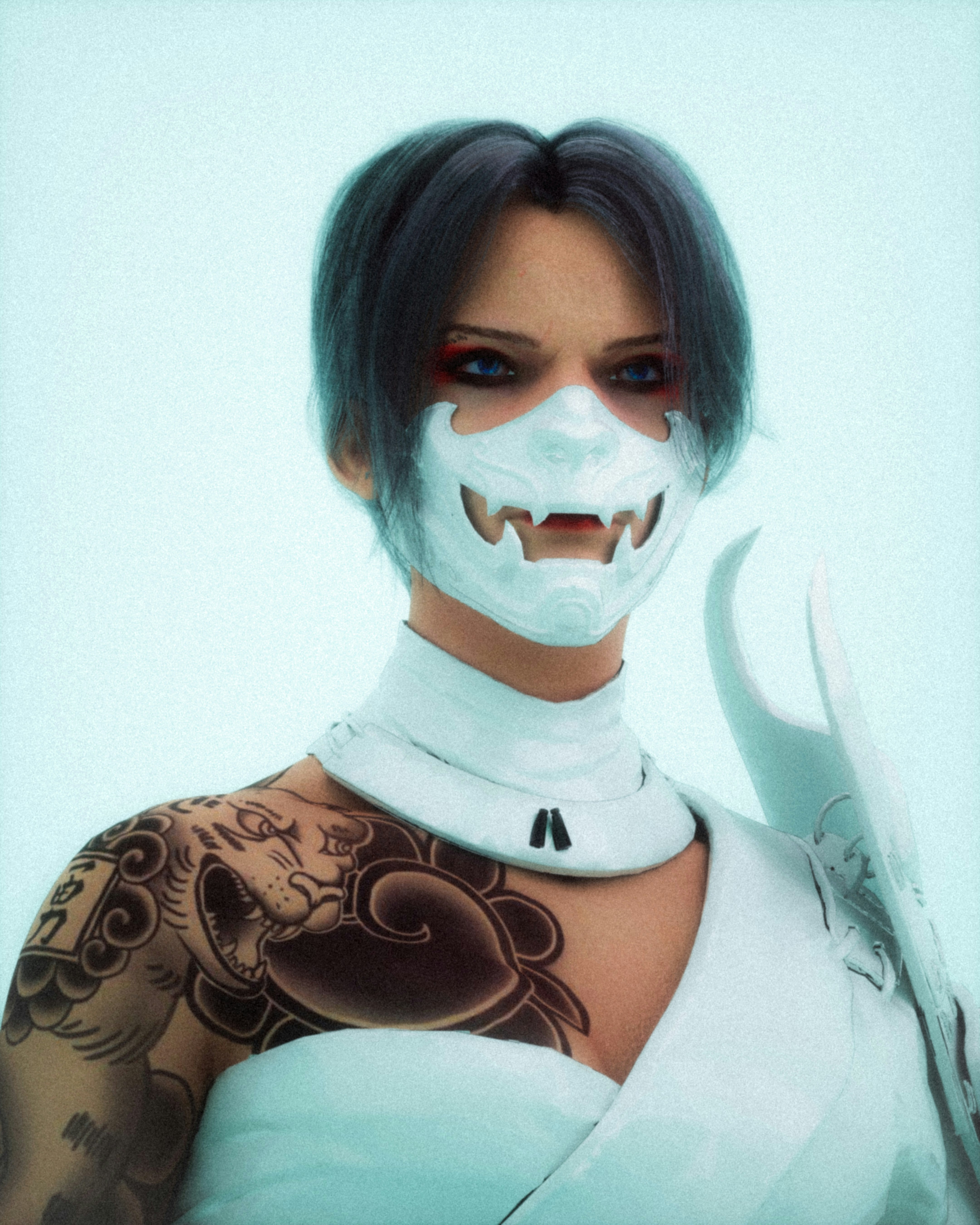 a person with a painted face