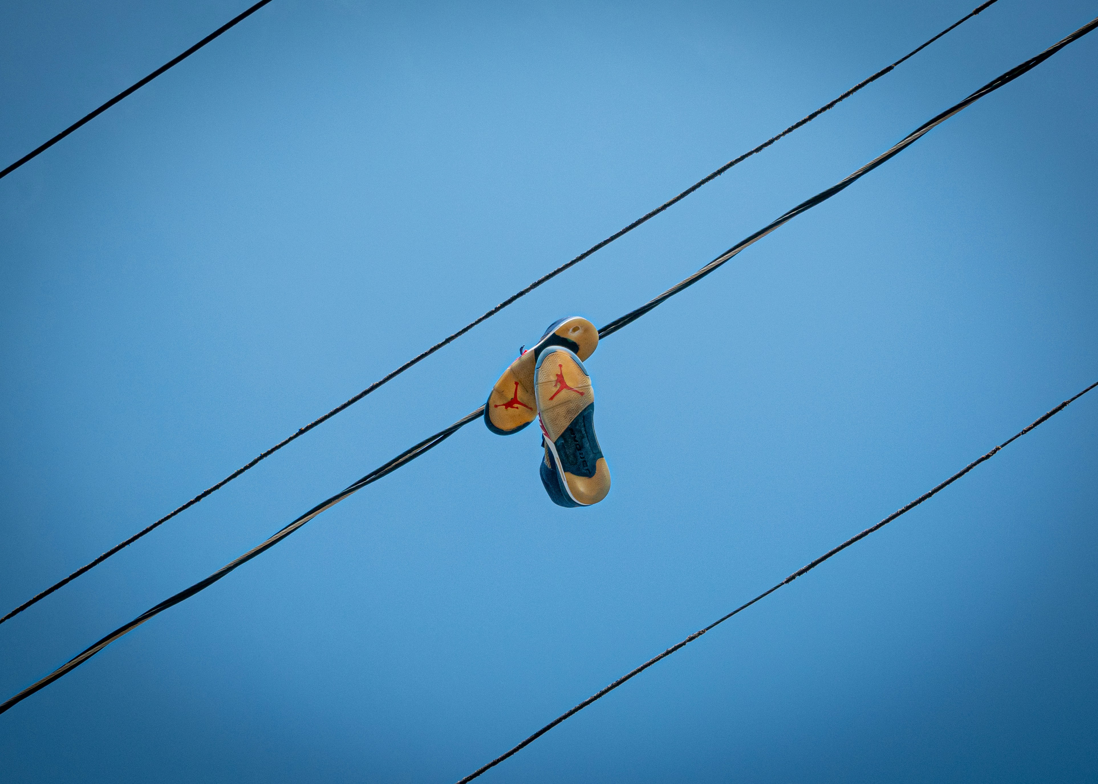 a person on a power line
