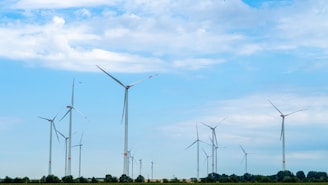 a group of wind turbines