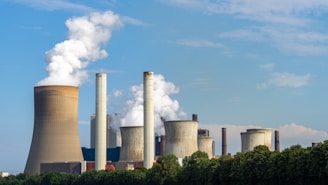 a group of smokestacks