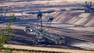 a large factory with a large crane