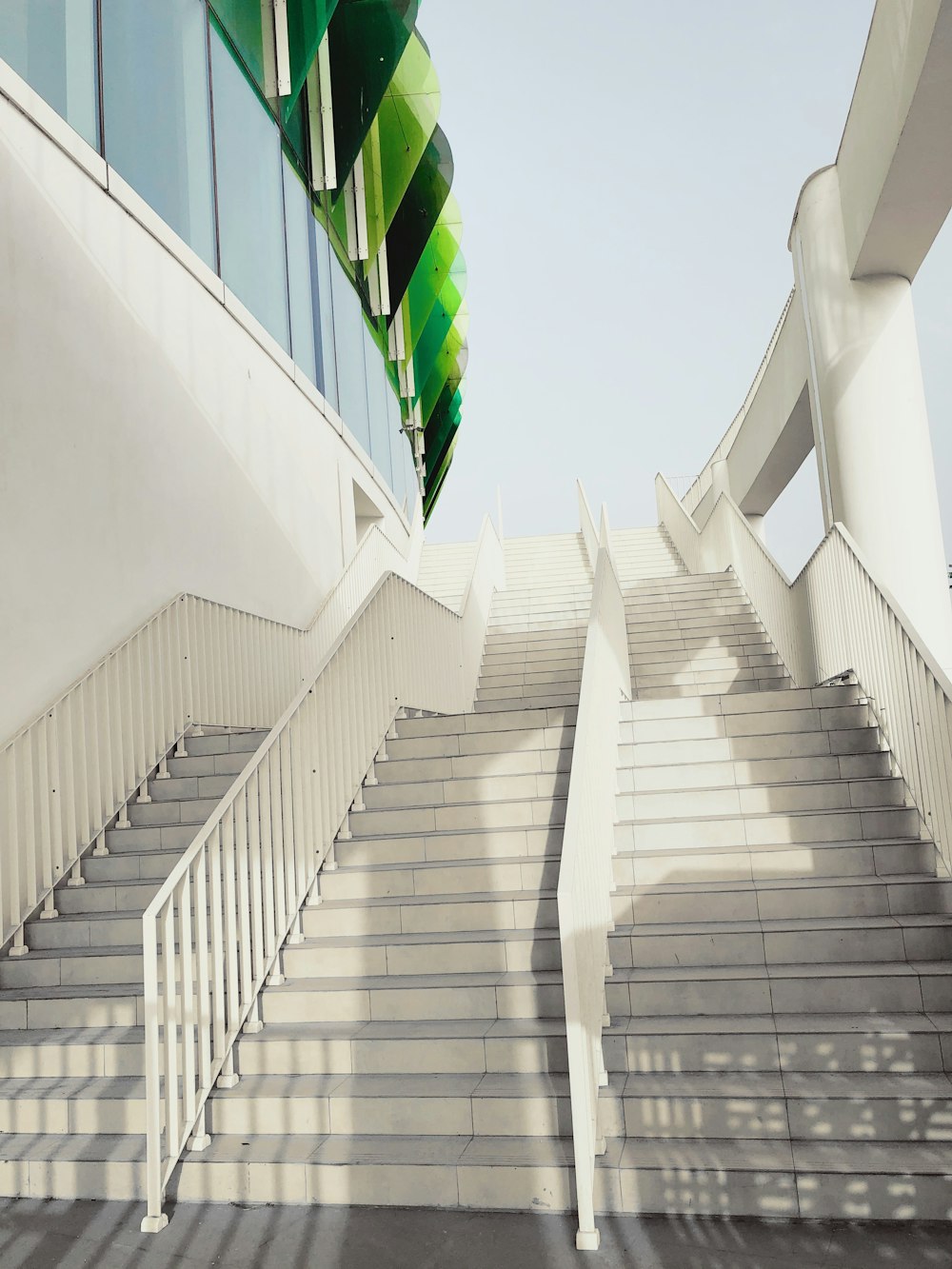 a set of stairs leading up to a building