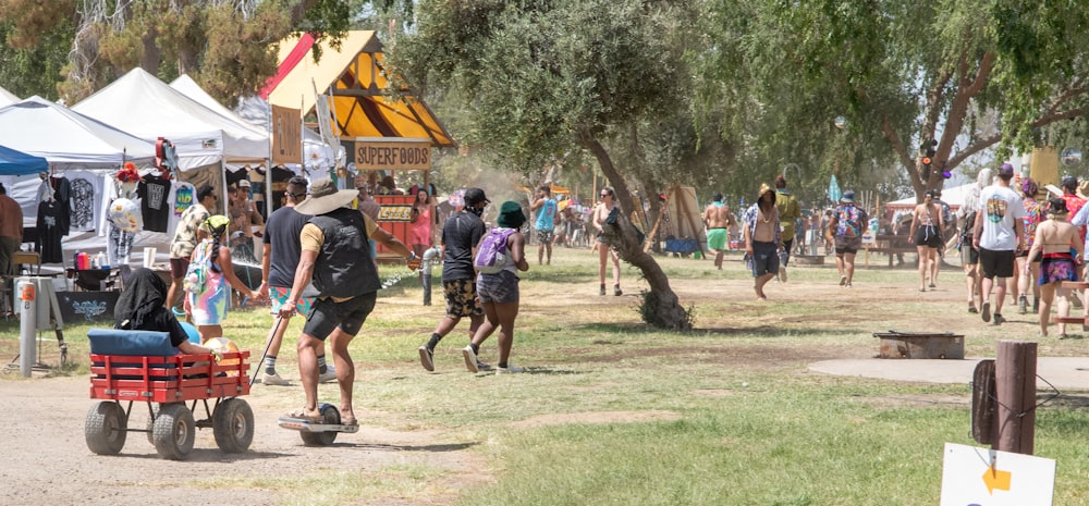 a group of people at an outdoor event