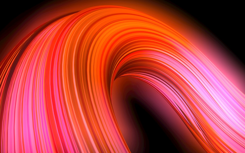 um close up de uma onda vermelha e laranja
