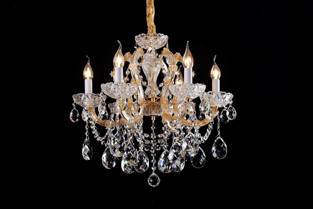 a chandelier with candles