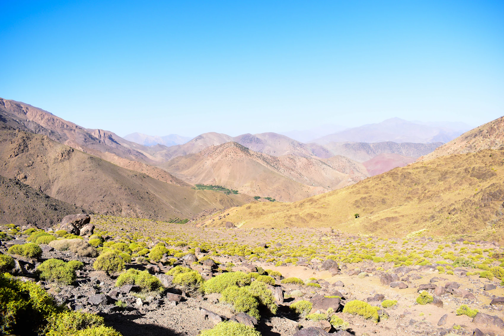 A rugged valley in Morocco’s Atlas Mountains