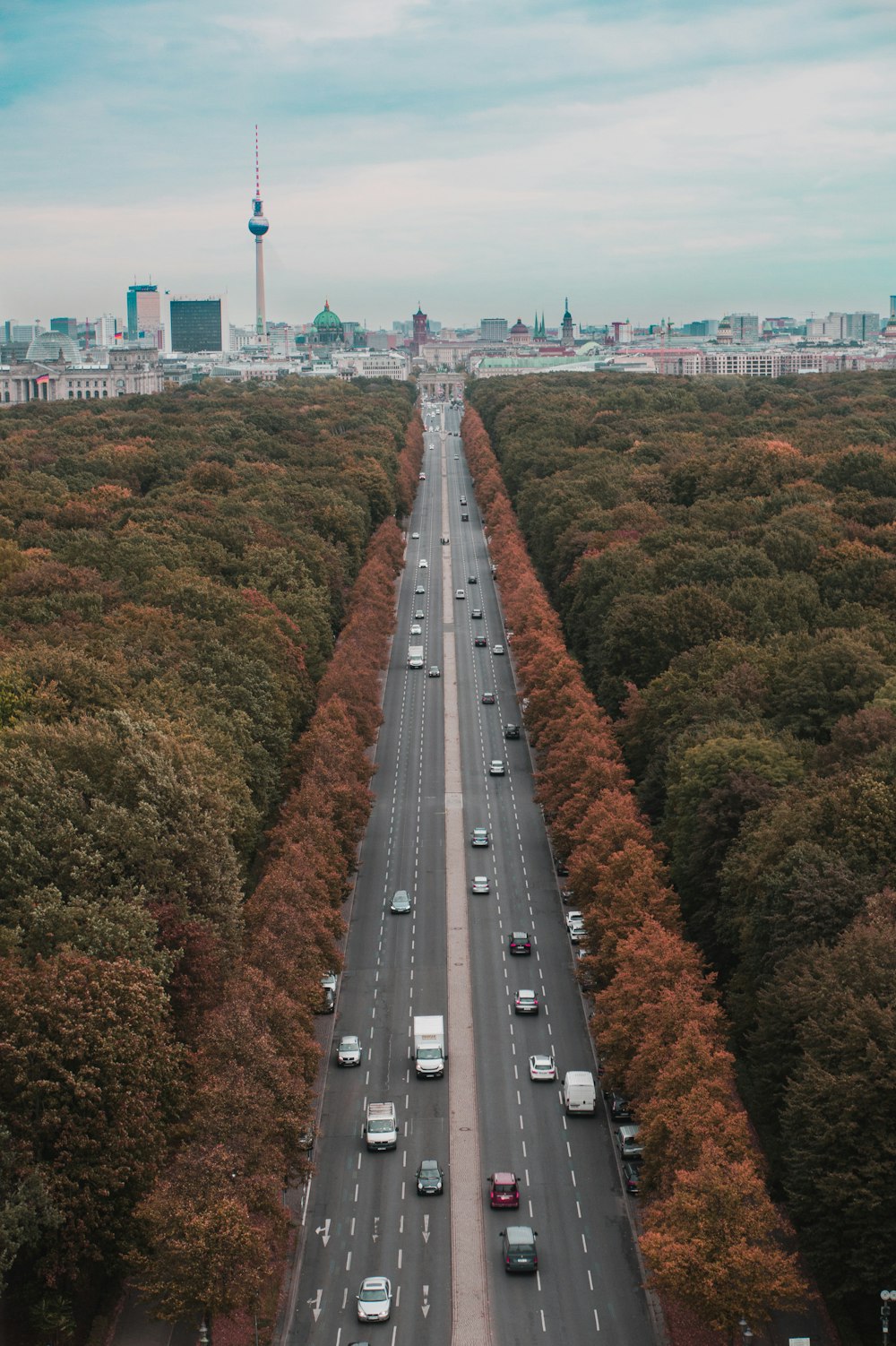 a highway with cars on it