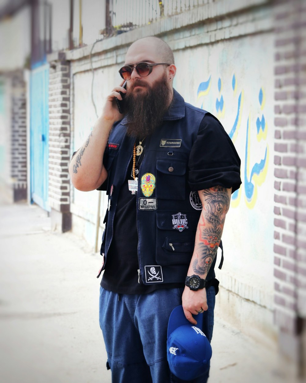 a man talking on a cell phone