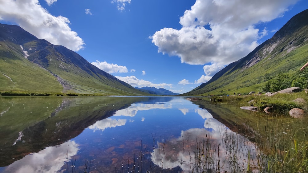 a lake in a mountainous region