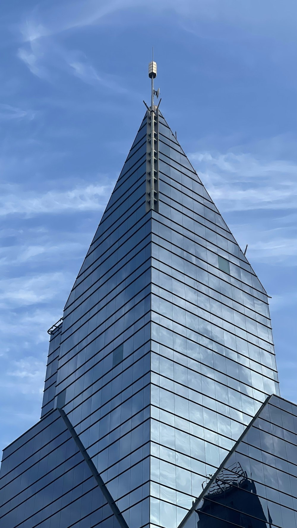 a tall glass building