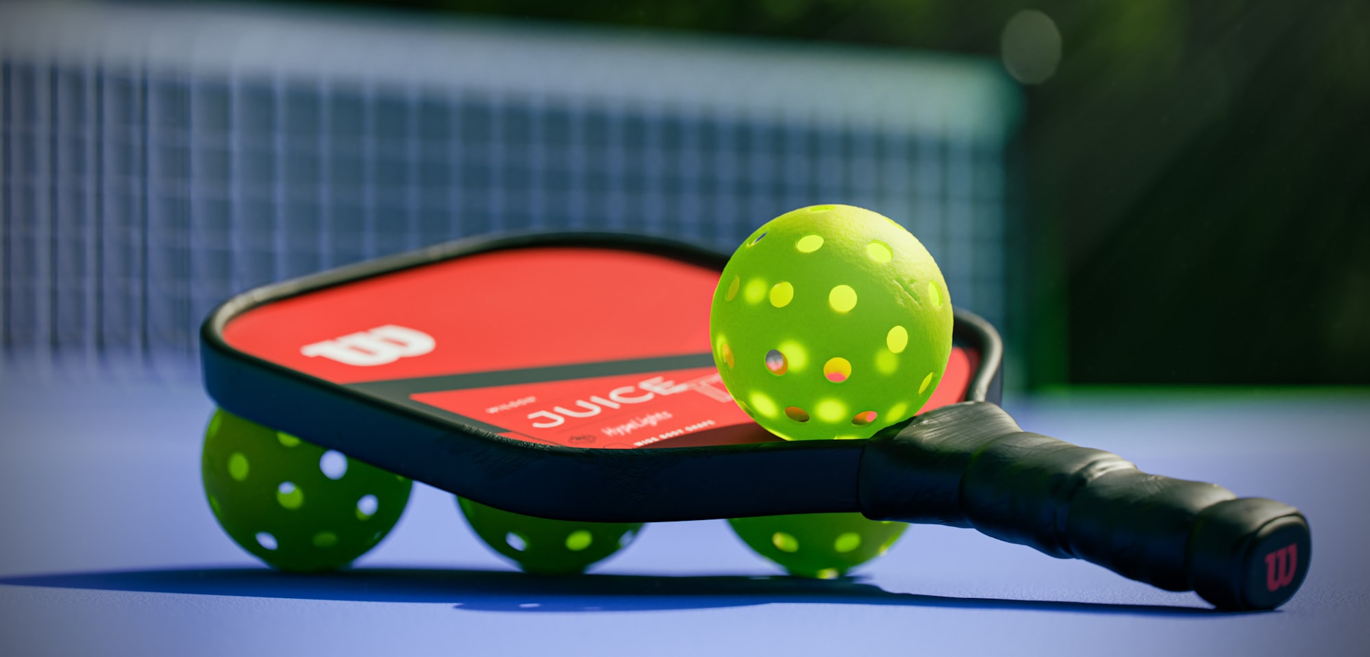 pickleball paddle and balls