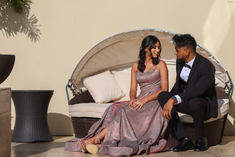 Classy couple on sofa