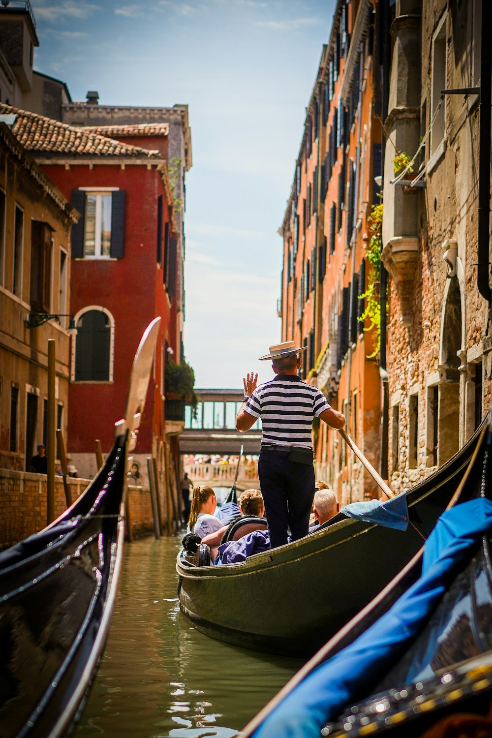 a person stands on a boat