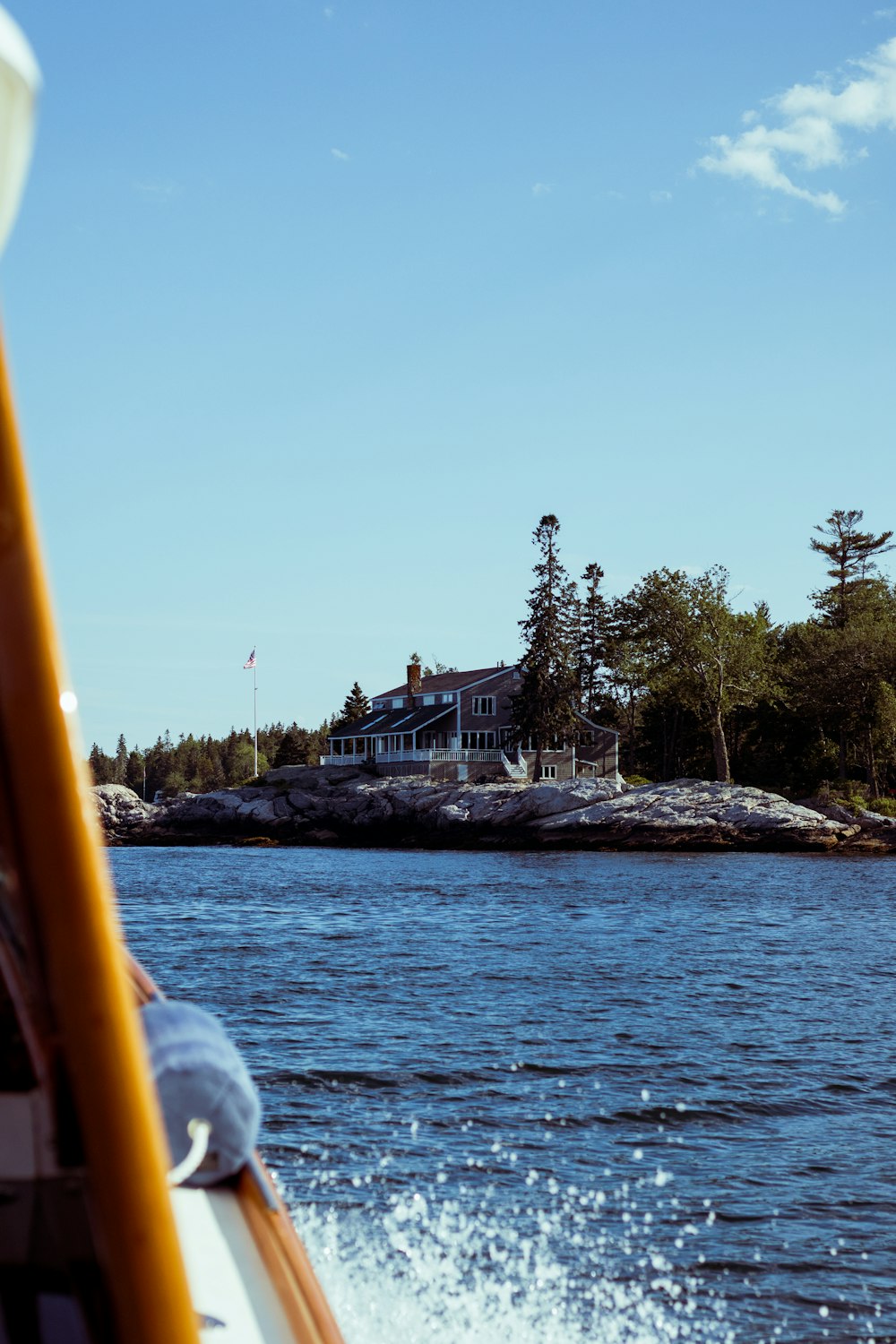 a house on a rocky island