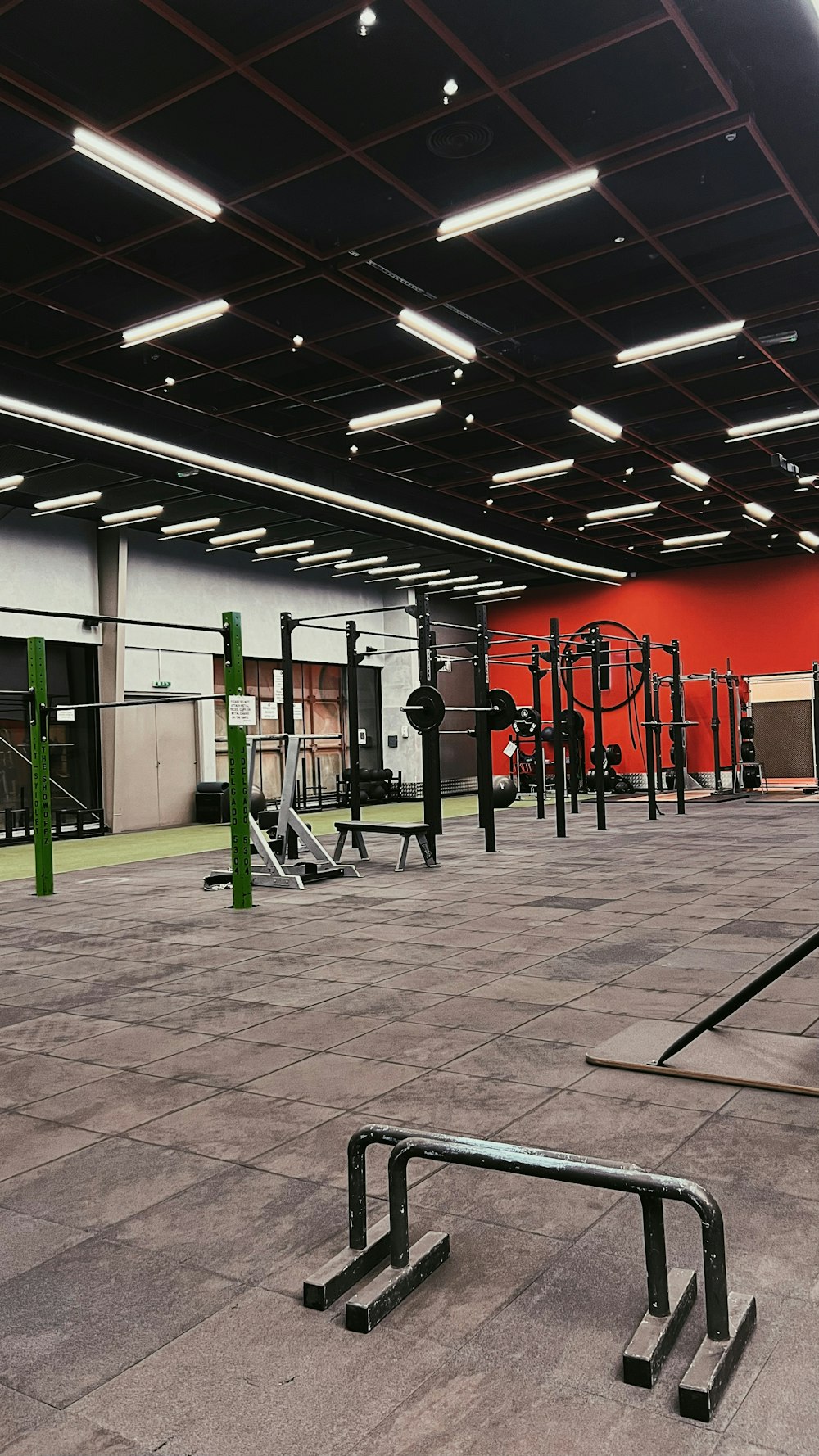 a gym with weights