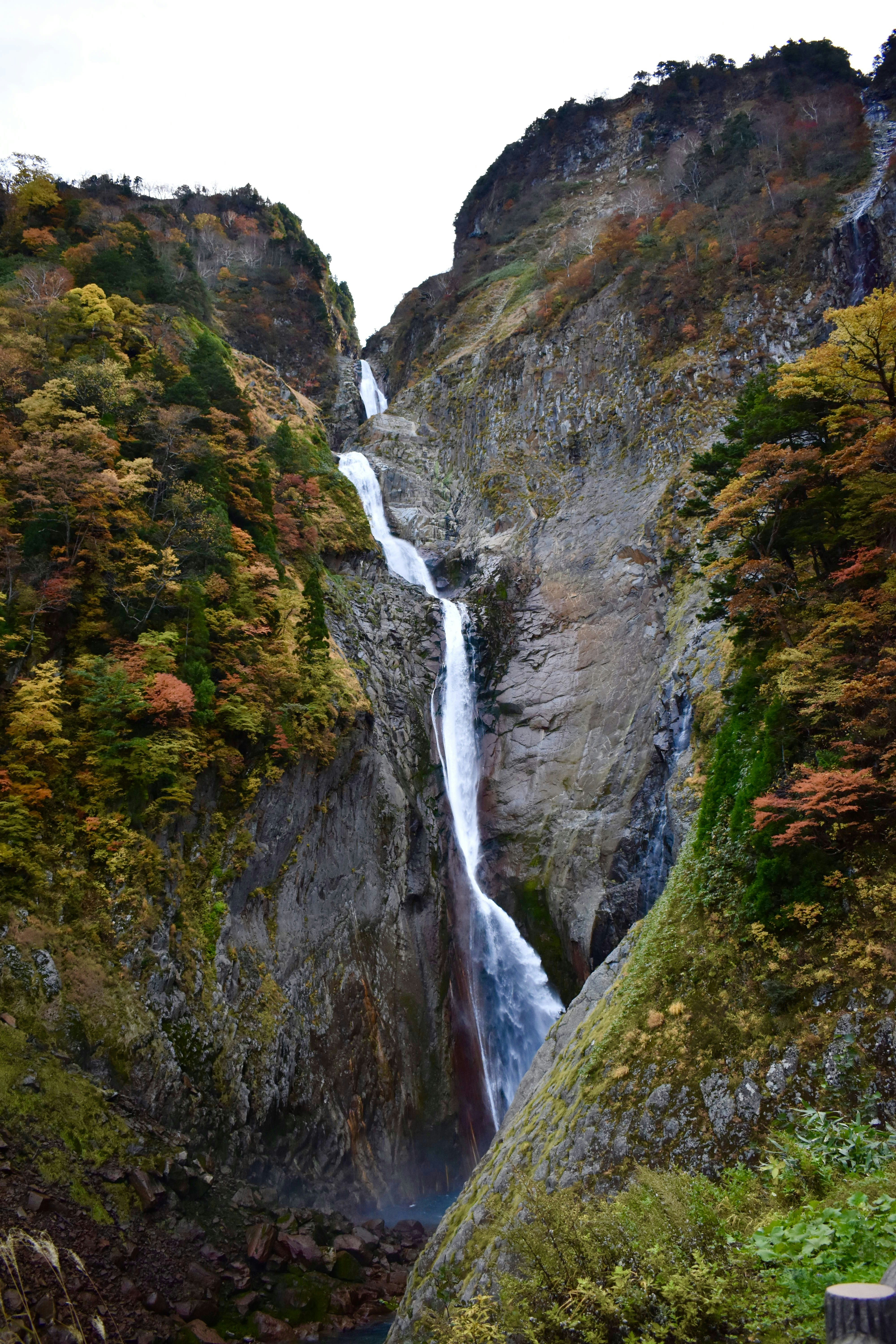 Natural water slide in a Japanese canyon