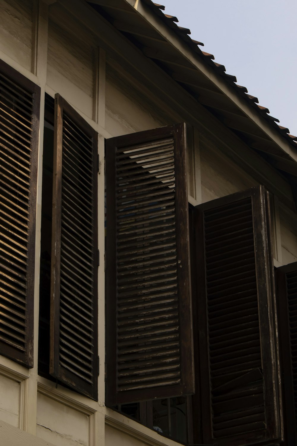 a building with shutters