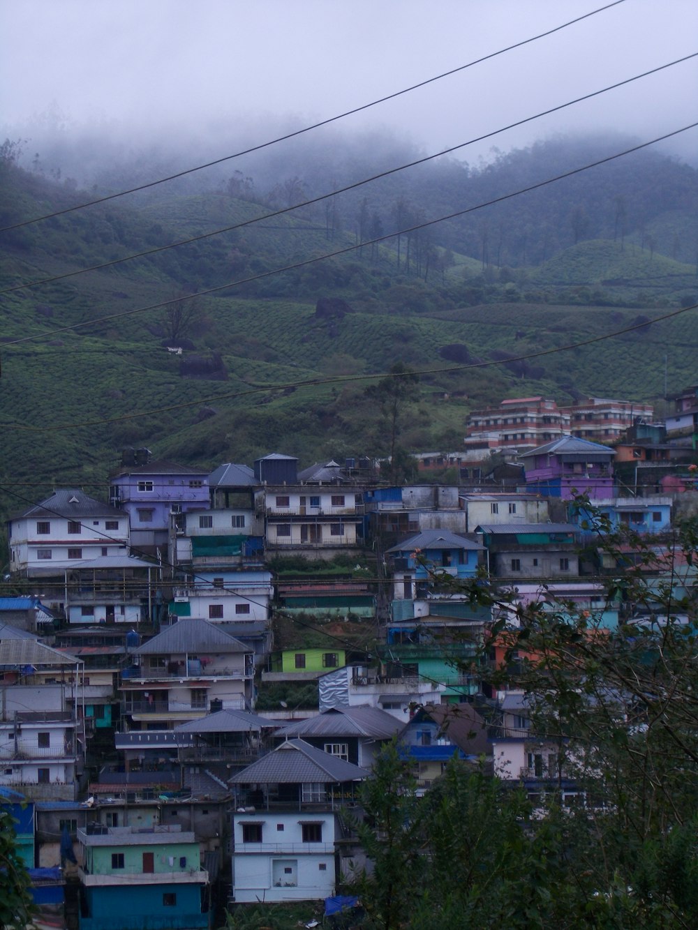 a group of houses in a valley