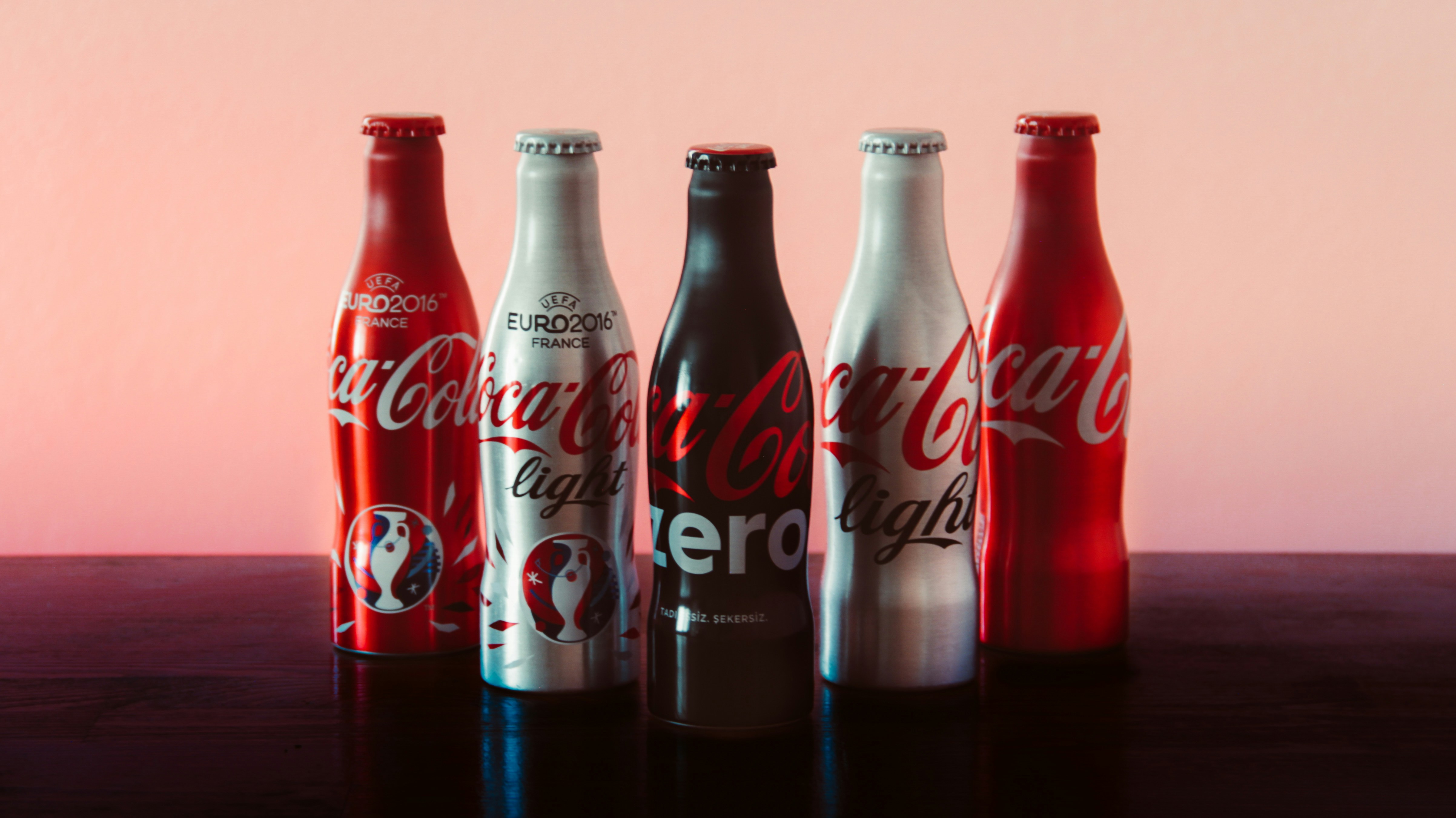 a row of soda cans