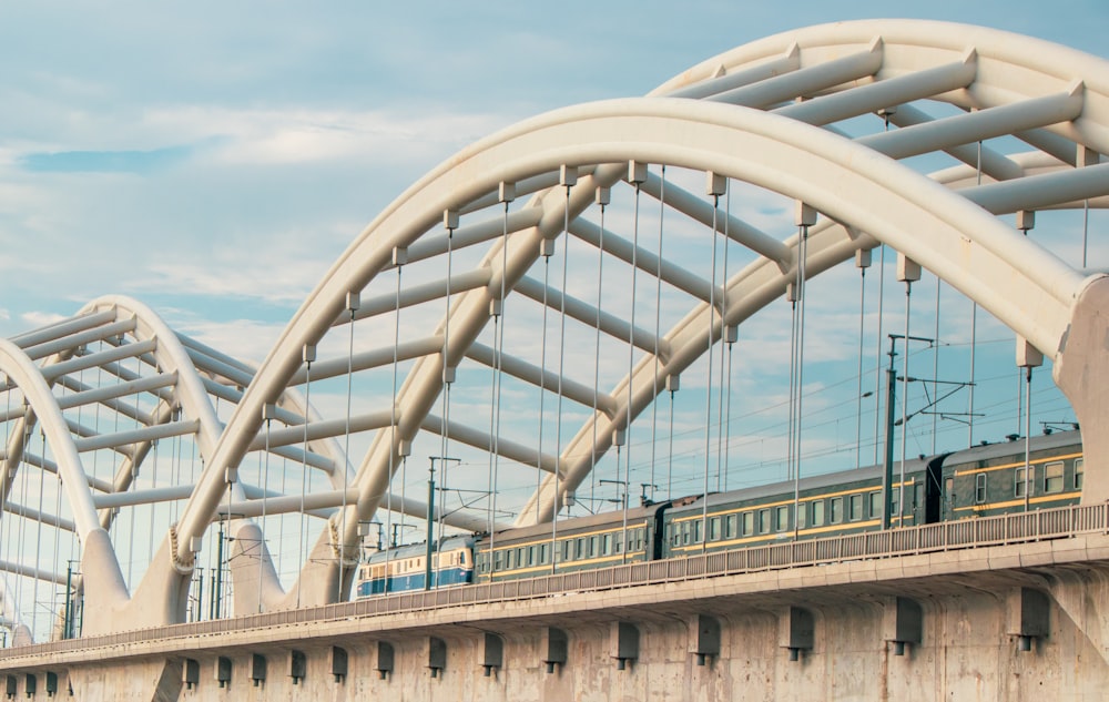 a train going over a bridge