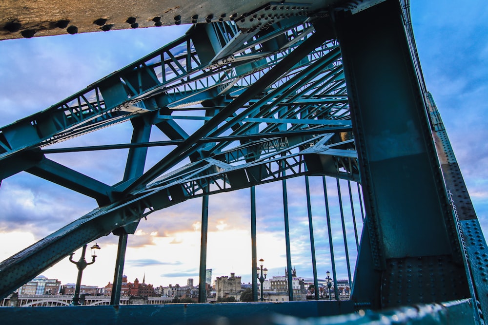 a bridge with a blue sky