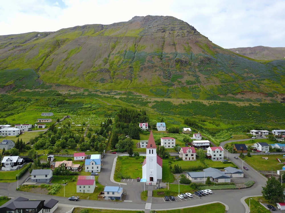 a group of houses in a valley