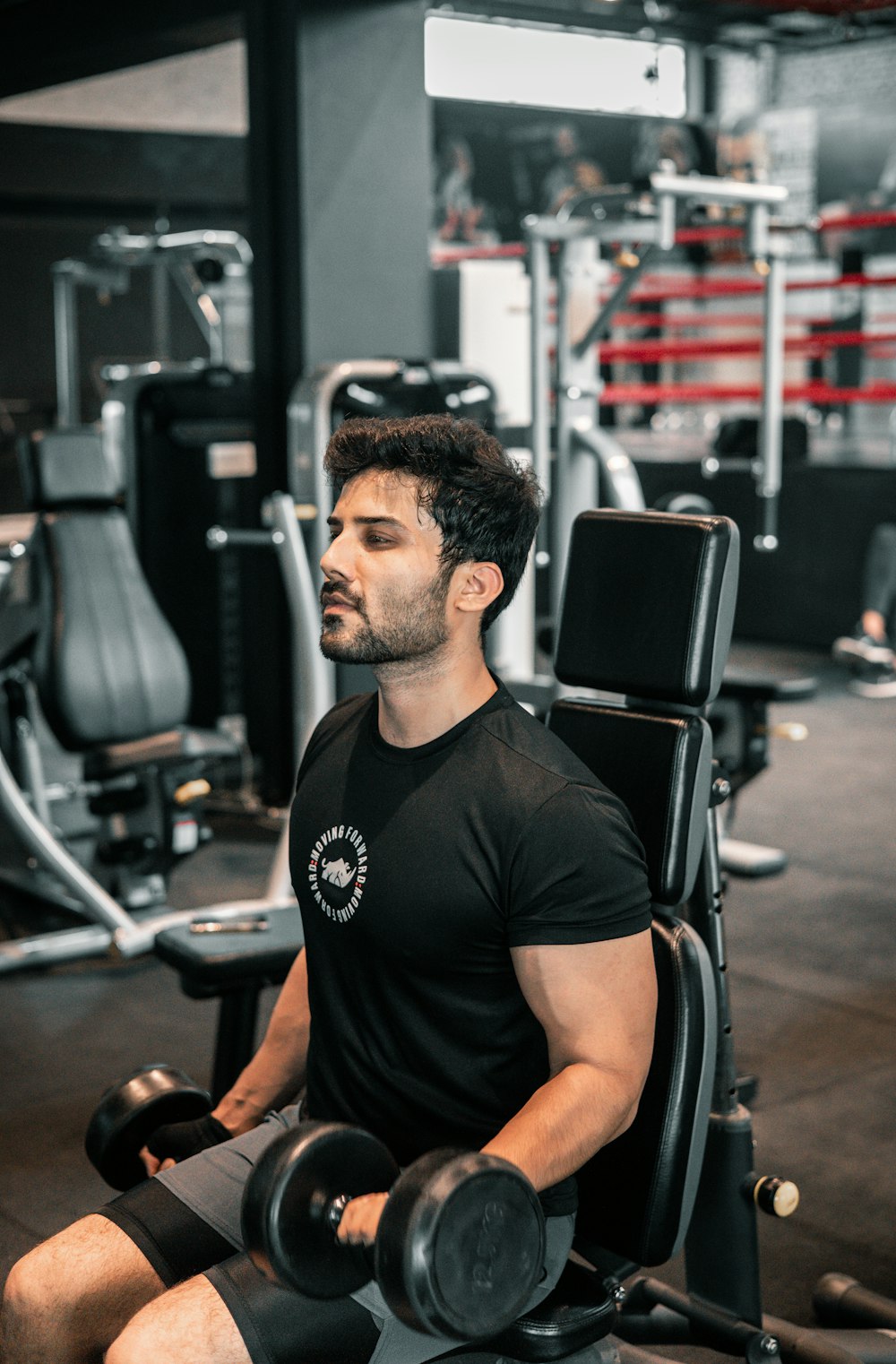 a man working out in a gym