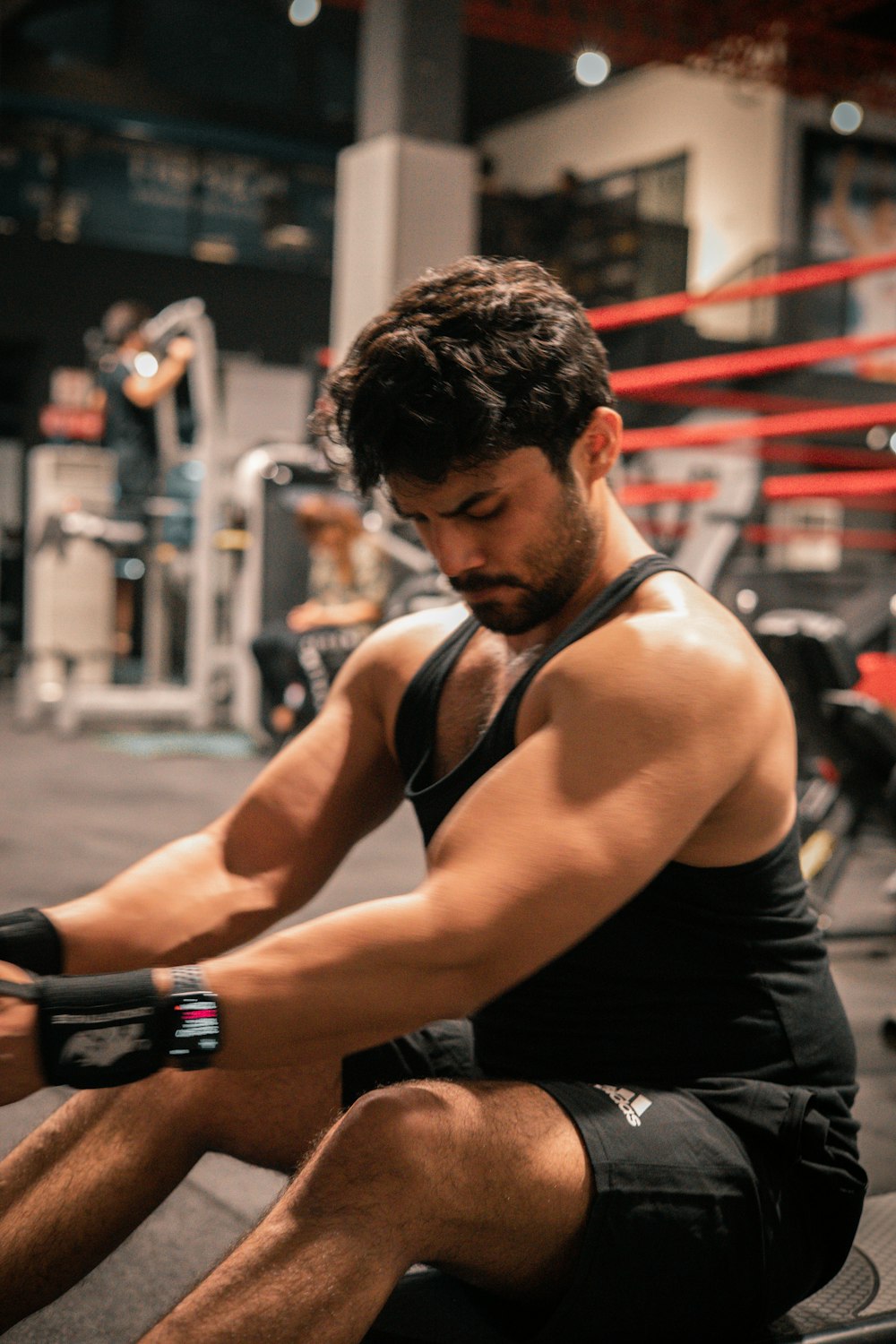 a man in a tank top