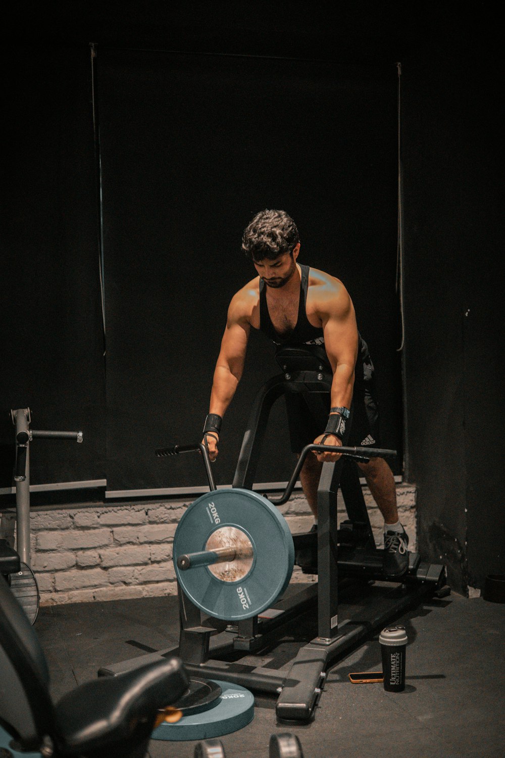 a man lifting weights