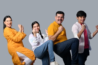a group of people posing for a photo