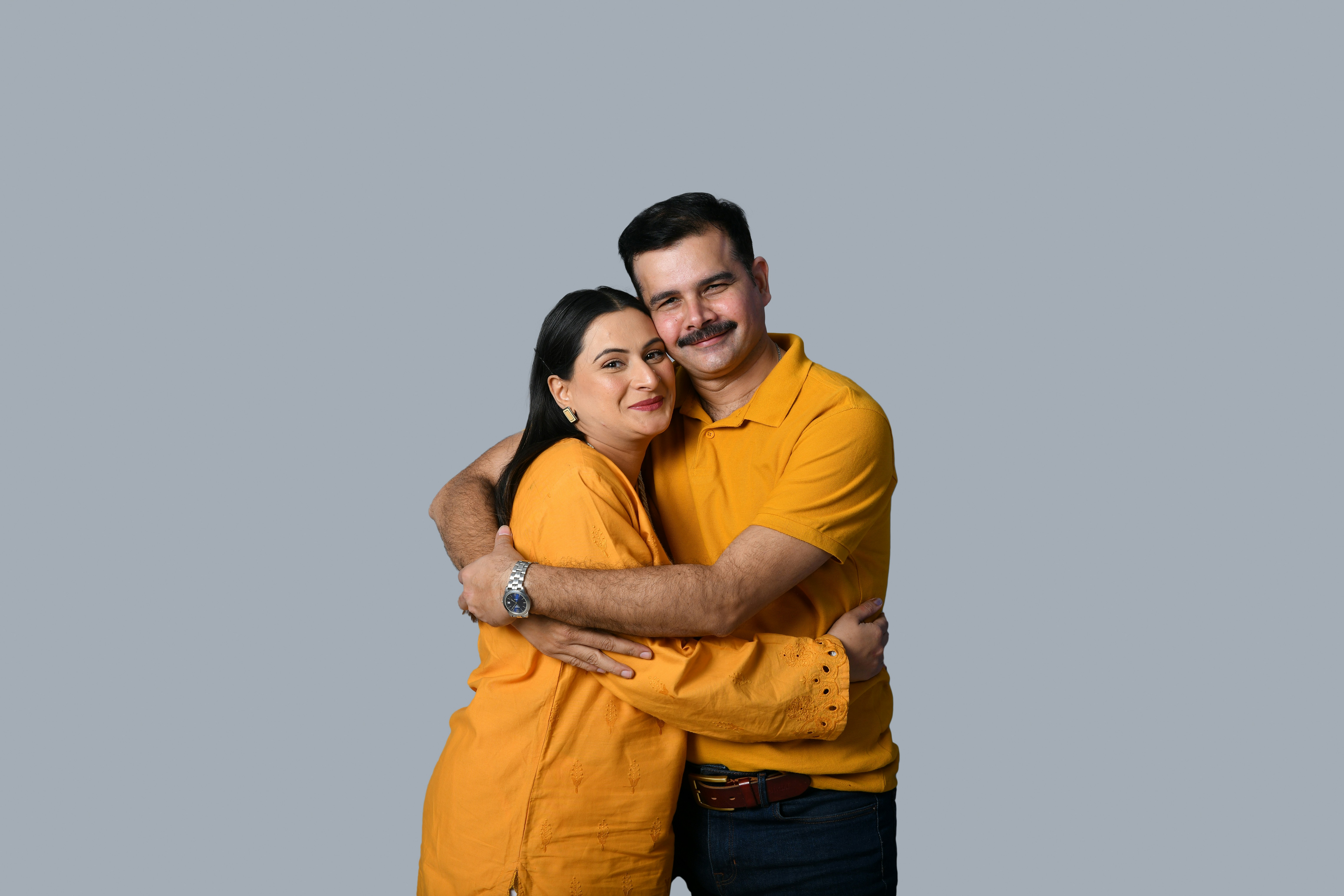 a man and woman hugging