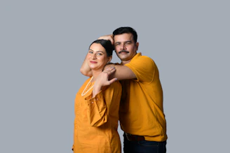 a man and woman posing for a picture