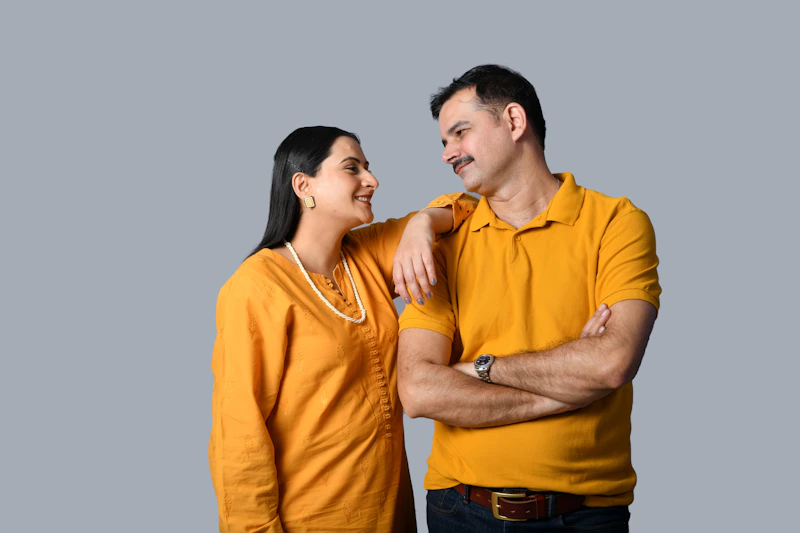 Smiling man and woman