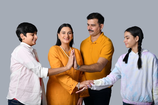 a group of people shaking hands