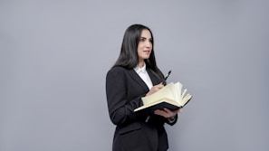 a person holding a book