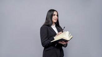 a person holding a book
