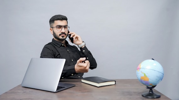 a man talking on the phone