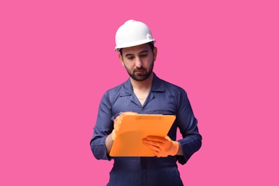 a person wearing a hard hat