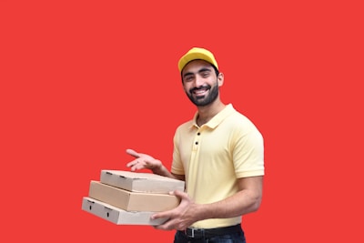 a man holding a box