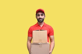 a person holding a box