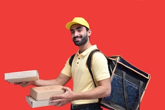 a person holding a box