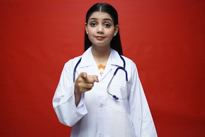 a person in a white coat