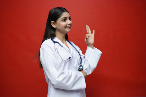 a person in a white coat